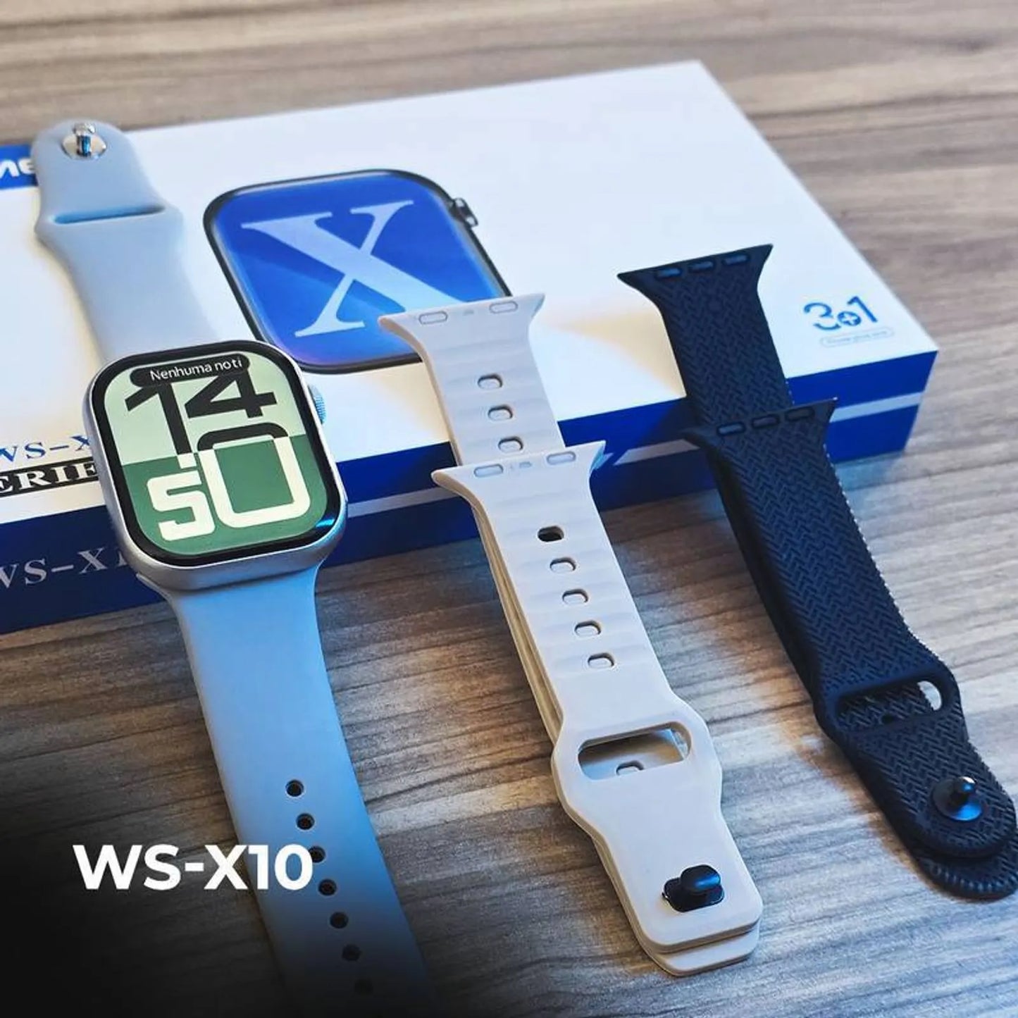 Relógio Digital Smartwatch Unissex WS-X10 Wisme - Séries 10 - c/ 3 Pulseiras