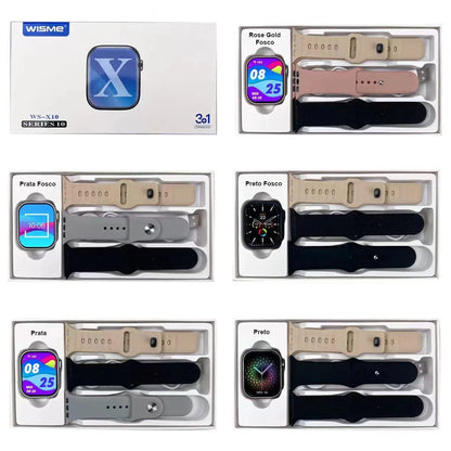 Relógio Digital Smartwatch Unissex WS-X10 Wisme - Séries 10 - c/ 3 Pulseiras