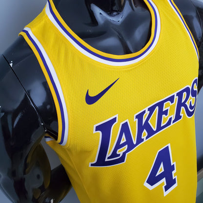 Camisa NBA Lakers #4 Rondo Crew Neck Yellow - 23/24